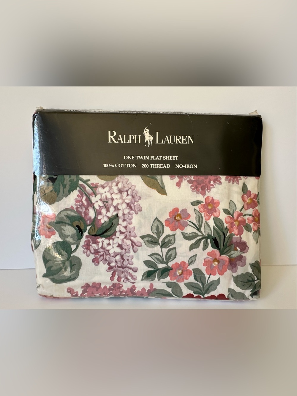 Ralph Lauren “Allison” Pink Floral Twin Flat Sheet